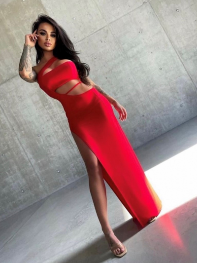 Famous μάξι κόκκινο φόρεμα 