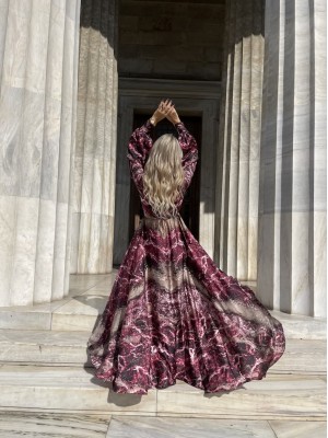 Μάξι Φόρεμα Με Marble Μοτίβο